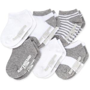 imageBurts Bees Baby Unisex Baby Socks Ankle or Crew Height Made with Soft Organic Cotton 6 Packs with NonSlip Grips for BabiesHeather Grey Multi