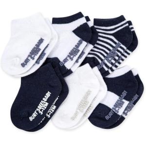 imageBurts Bees Baby Unisex Baby Socks Ankle or Crew Height Made with Soft Organic Cotton 6 Packs with NonSlip Grips for BabiesNavy Blue Multi
