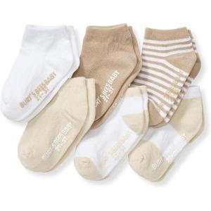 imageBurts Bees Baby Unisex Baby Socks Ankle or Crew Height Made with Soft Organic Cotton 6 Packs with NonSlip Grips for BabiesOat