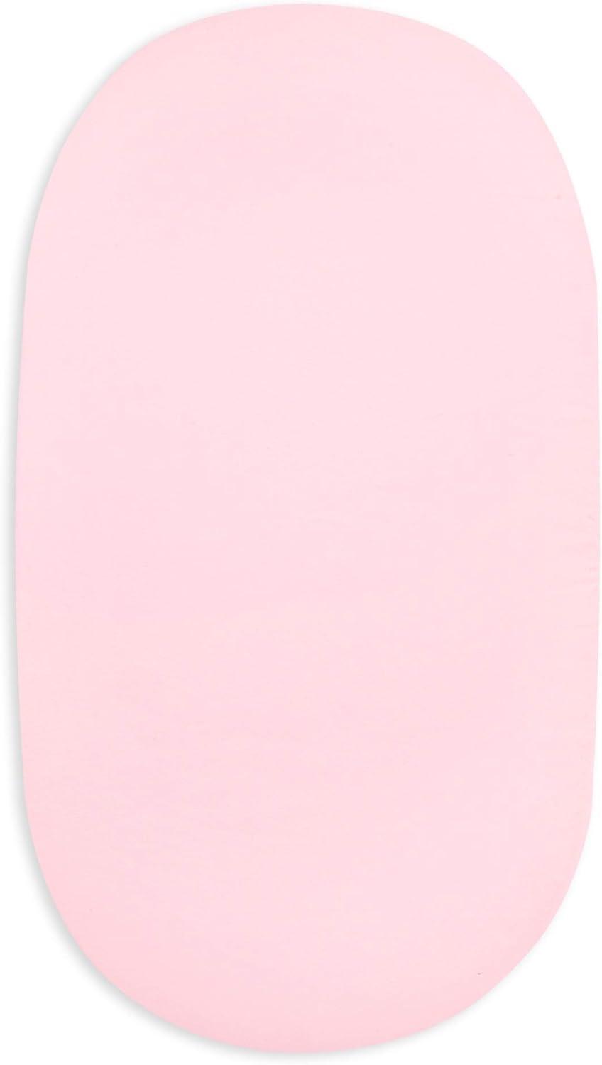 imageBassinet Sheet Infant Fitted BEESNUG Cover 100 Organic Cotton Soft Unisex Newborn Essentials for All Standard Oval or Rectangle Bassinet Bed Pads or Mattresses  15 x 33 InchesBlossom
