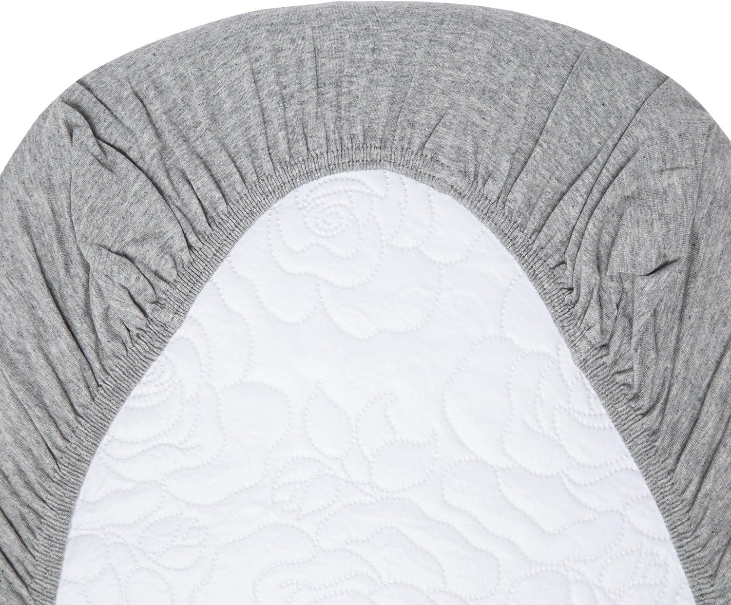 imageBassinet Sheet Infant Fitted BEESNUG Cover 100 Organic Cotton Soft Unisex Newborn Essentials for All Standard Oval or Rectangle Bassinet Bed Pads or Mattresses  15 x 33 InchesHeather Grey