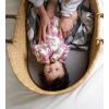 imageBassinet Sheet Infant Fitted BEESNUG Cover 100 Organic Cotton Soft Unisex Newborn Essentials for All Standard Oval or Rectangle Bassinet Bed Pads or Mattresses  15 x 33 InchesHeather GreyWhite