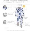 imageBurts Bees Baby Boys Snug Fit OnePiece Footed NonSlip SleeperIndigo Hello Moon
