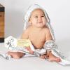 imageBurts Bees Baby Hooded Towels Absorbent Knit Terry Super Soft Single Ply 100 Organic CottonHoneybeeGrey