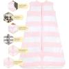imageBurts Bees Baby unisexbaby Beekeeper Wearable Blanket 100 Organic Cotton Swaddle Transition Sleeping BagRugby Stripe Blossom