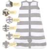 imageBurts Bees Baby unisexbaby Beekeeper Wearable Blanket 100 Organic Cotton Swaddle Transition Sleeping BagRugby Stripe Heather Grey