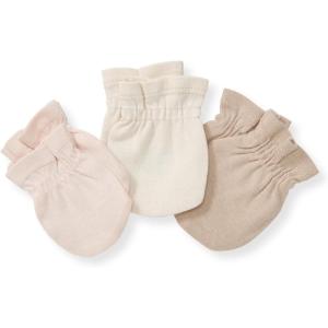 imageBurts Bees Baby Baby Girls Mittens NoScratch Mitts 100 Organic Cotton Set of 3Pink Cream Multi