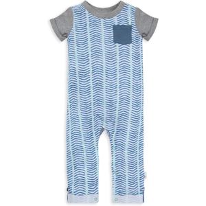 imageBurts Bees Baby Baby Girls Romper  100 Organic Cotton OnePiece Shortall Girl Outfit for Sizes Newborn to 24 MonthsWatercolor Chevron