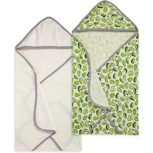 imageBurts Bees Baby Hooded Towels Absorbent Knit Terry Super Soft Single Ply 100 Organic CottonGreen Avocados