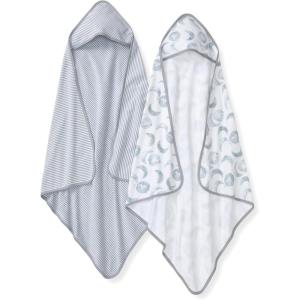 imageBurts Bees Baby Hooded Towels Absorbent Knit Terry Super Soft Single Ply 100 Organic CottonHello Moon Quarry