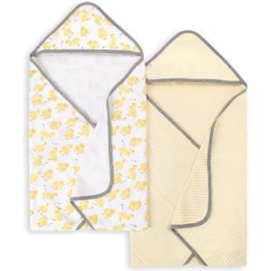 imageBurts Bees Baby Hooded Towels Absorbent Knit Terry Super Soft Single Ply 100 Organic CottonLittle Ducks