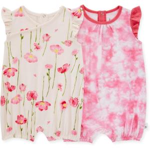 imageBurts Bees Baby babygirls Rompers Set of 2 Bubbles One Piece Jumpsuits 100 Organic Cotton