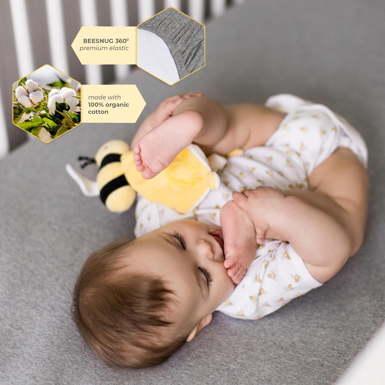 imageBurts Bees Baby  Fitted Crib Sheet Girls Boys ampamp Unisex 100 Organic Cotton Crib Sheet for Standard Crib ampamp Toddler Mattresses Pack of 2Blossom Buffalo Check