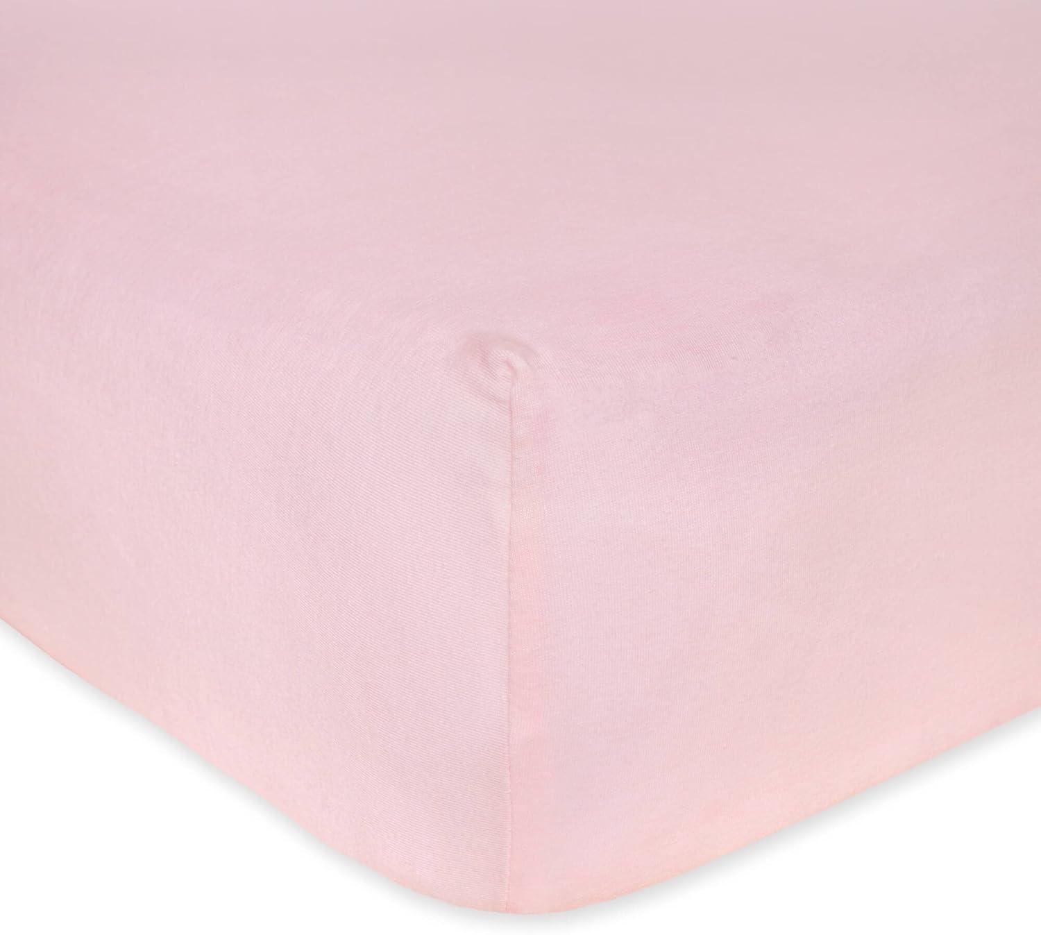 imageBurts Bees Baby  Fitted Crib Sheet Girls Boys ampamp Unisex 100 Organic Cotton Crib Sheet for Standard Crib ampamp Toddler Mattresses Pack of 2Pink Solid