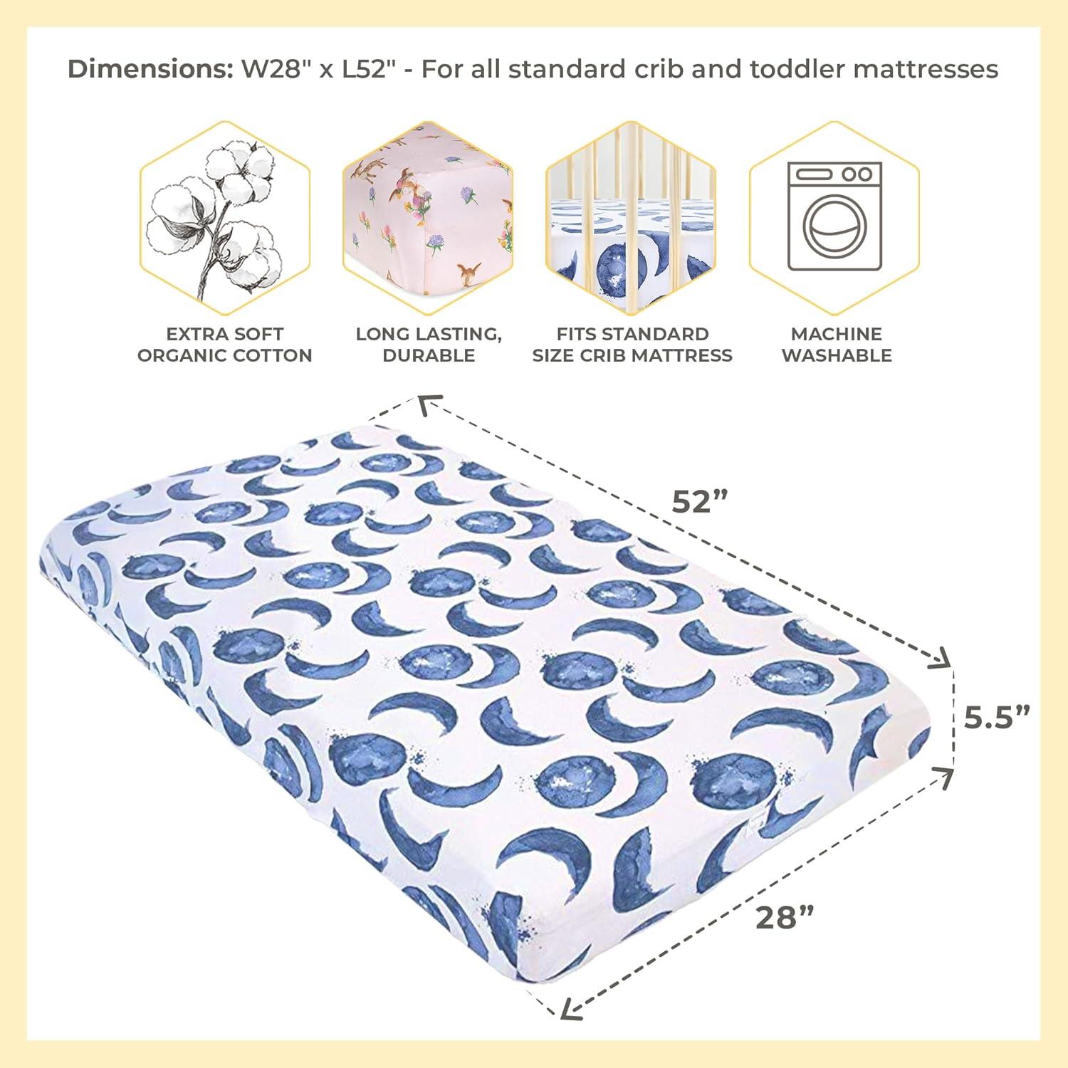 imageBurts Bees Baby  Fitted Crib Sheet Girls Boys ampamp Unisex 100 Organic Cotton Crib Sheet for Standard Crib ampamp Toddler Mattresses Pack of 2Sweet Doe