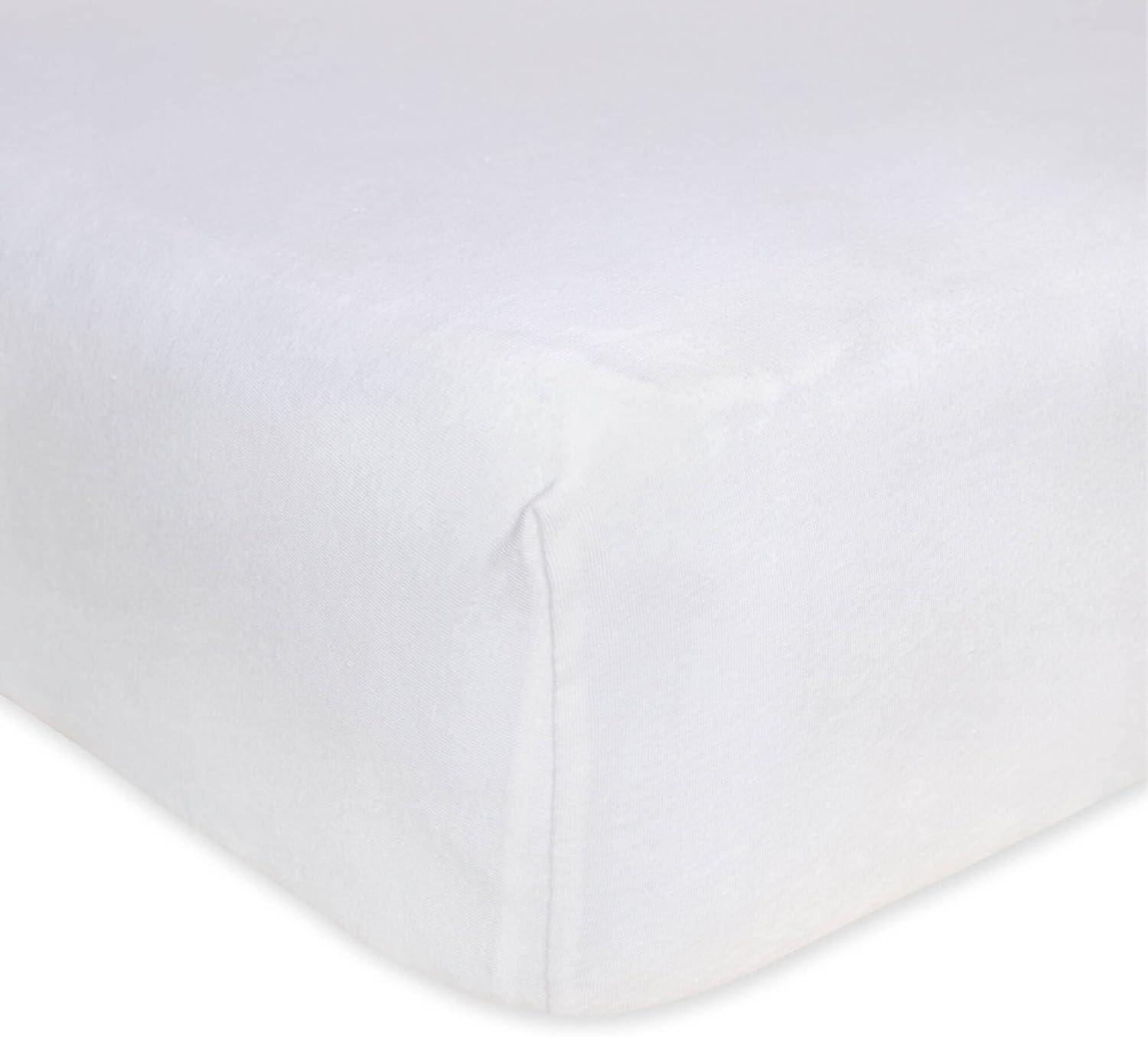 imageBurts Bees Baby  Fitted Crib Sheet Girls Boys ampamp Unisex 100 Organic Cotton Crib Sheet for Standard Crib ampamp Toddler Mattresses Pack of 2White Solid