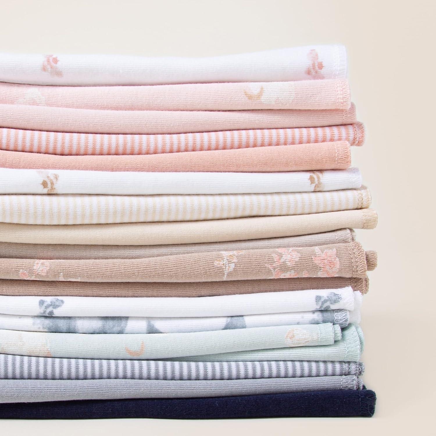 imageBurts Bees Baby Infant Burp Cloths 100 Organic Cotton Extra Absorbent Soft Fabric Drool Cloths 5Pack Newborn MustHave Essential Large Burping Cloths One Size 17 x 1175 InchesHello Moon