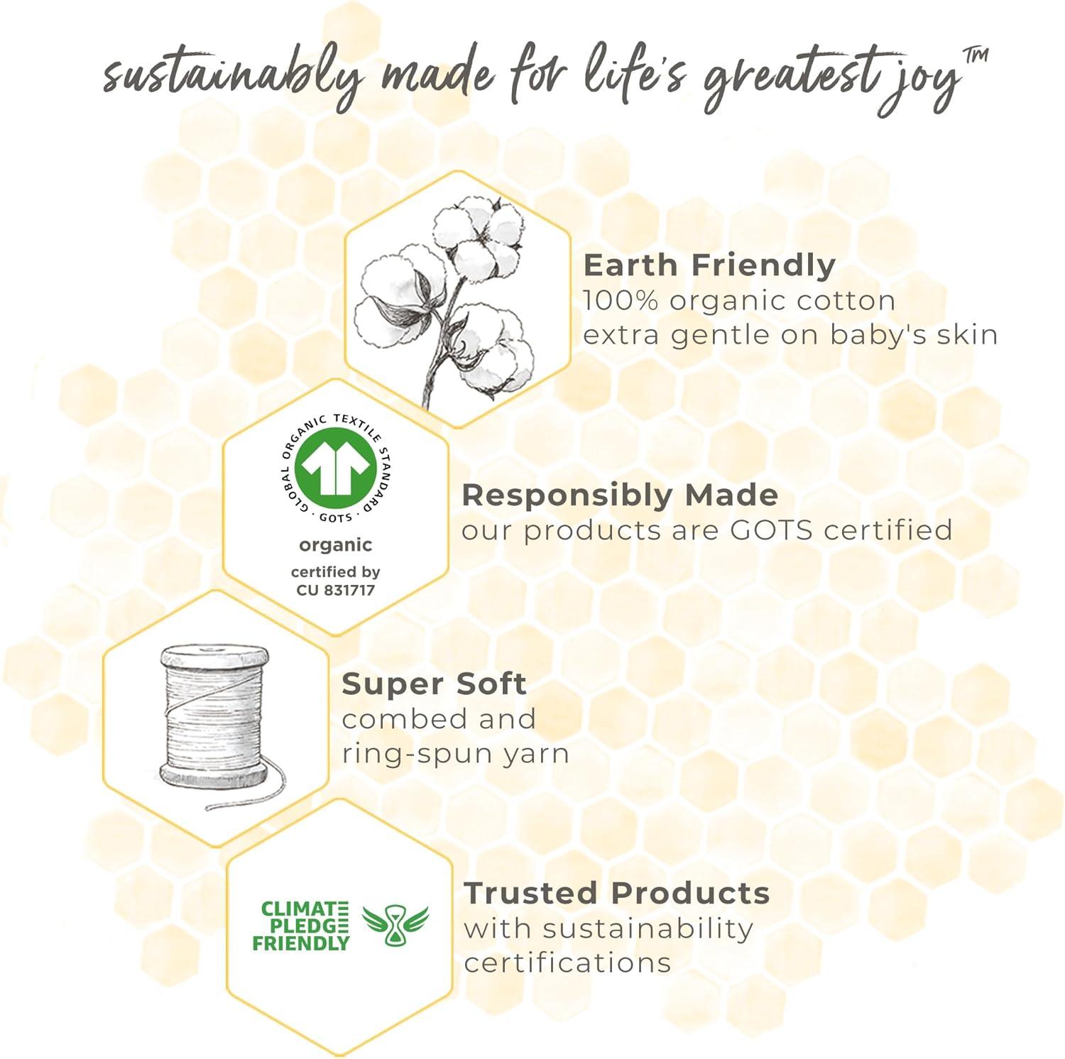 imageBurts Bees Baby Infant Receiving Blankets Made with 100 Organic Cotton Stretchy and Soft Honey Bee Newborn Swaddle Blanket  Size 29 x 29 Inches  2 Pack SetBlossom
