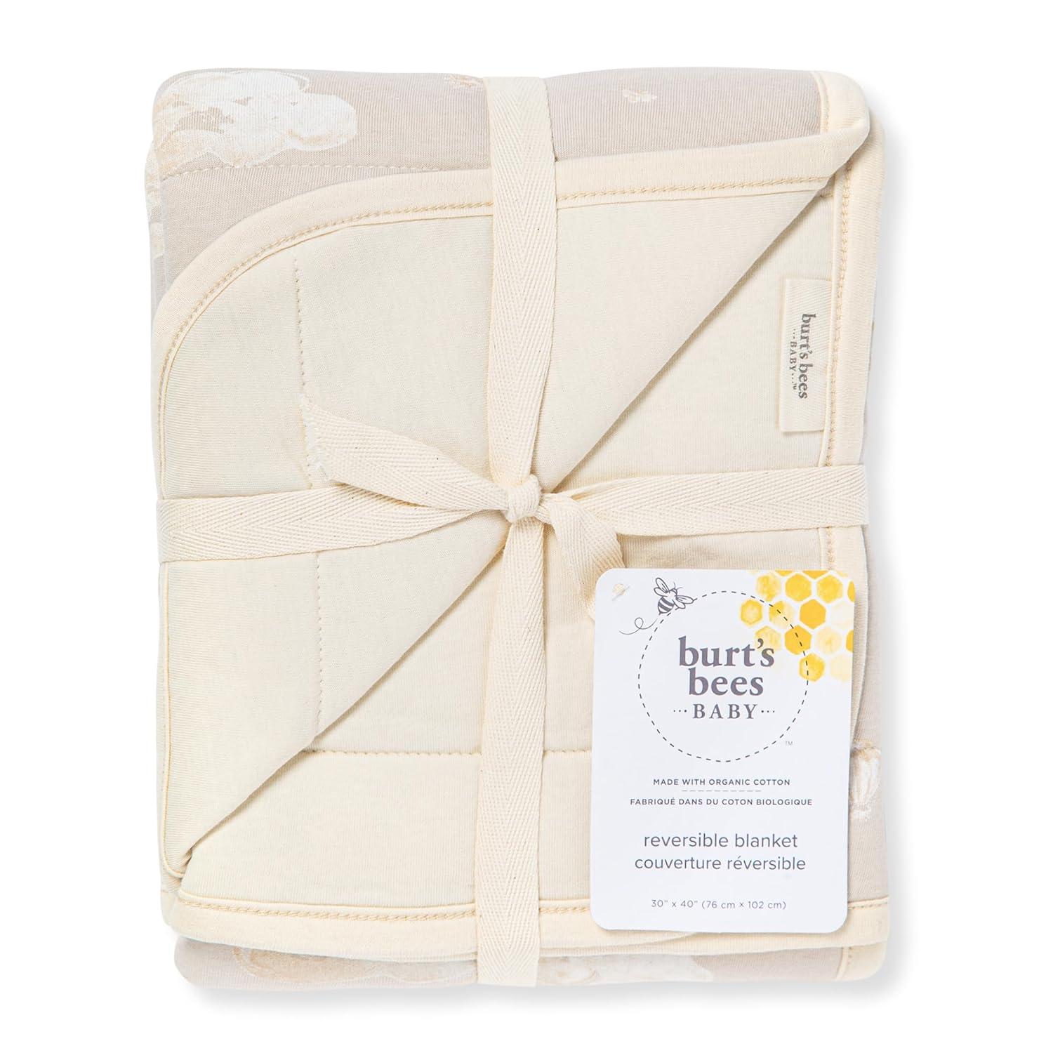 imageBurts Bees Baby Infant Reversible Blankets 100 Organic Cotton GOTS Certified  Pine Forest Prints with Quilting Pattern Soft Nursery Blanket with 100 Polyester Fill for Size 30 x 40 InchGood Night Sky