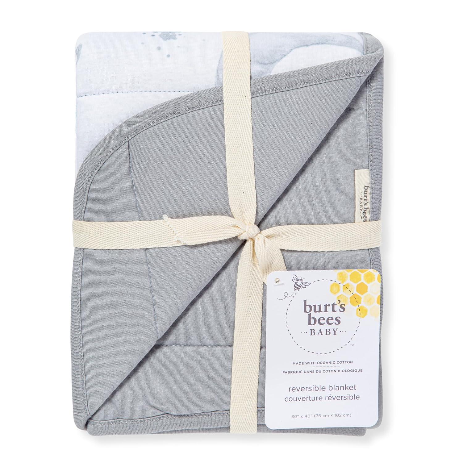 imageBurts Bees Baby Infant Reversible Blankets 100 Organic Cotton GOTS Certified  Pine Forest Prints with Quilting Pattern Soft Nursery Blanket with 100 Polyester Fill for Size 30 x 40 InchCloud Hello Moon