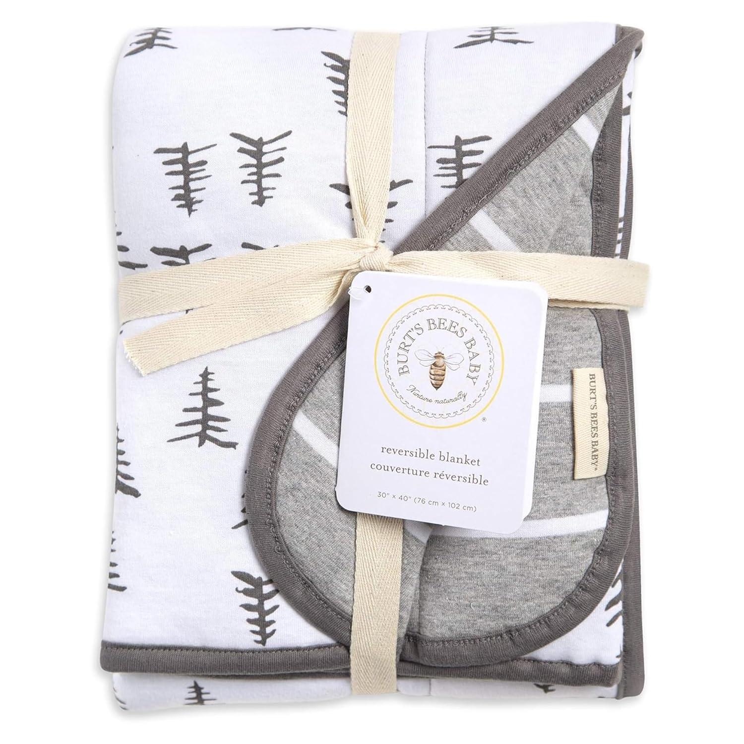 imageBurts Bees Baby Infant Reversible Blankets 100 Organic Cotton GOTS Certified  Pine Forest Prints with Quilting Pattern Soft Nursery Blanket with 100 Polyester Fill for Size 30 x 40 InchPine Forest