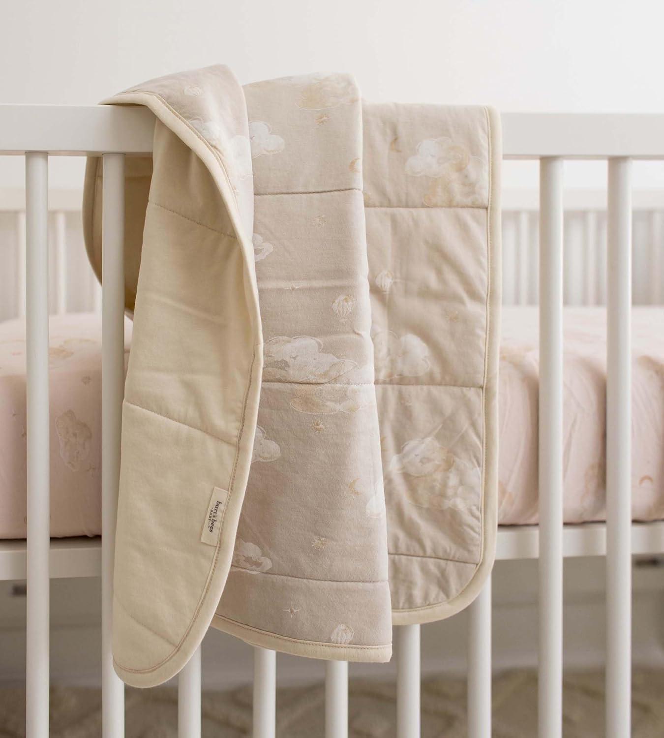 imageBurts Bees Baby Infant Reversible Blankets 100 Organic Cotton GOTS Certified  Pine Forest Prints with Quilting Pattern Soft Nursery Blanket with 100 Polyester Fill for Size 30 x 40 InchGood Night Sky