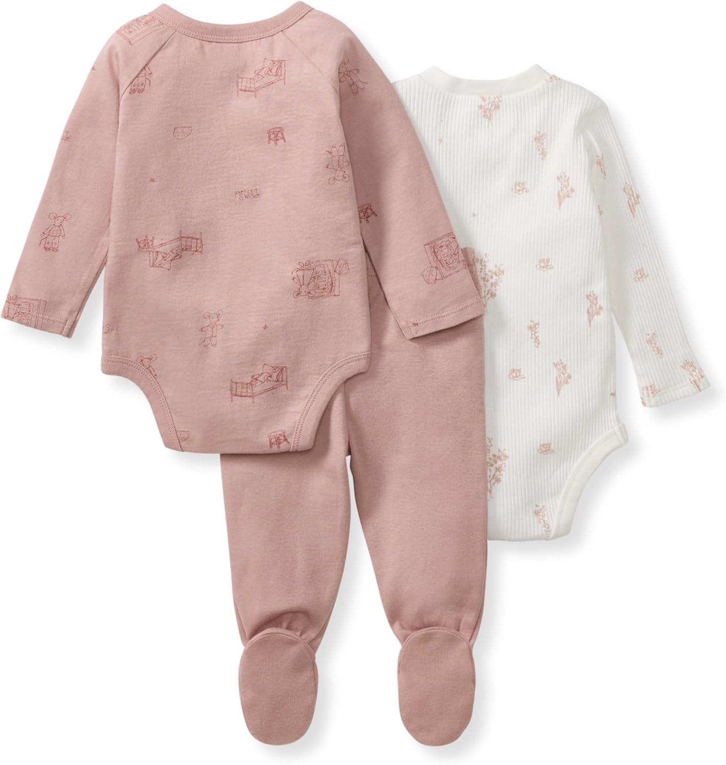 imageBurts Bees Baby Unisex Baby Bodysuit and Pant Set 100 Organic Cotton Infant OutfitWildflower