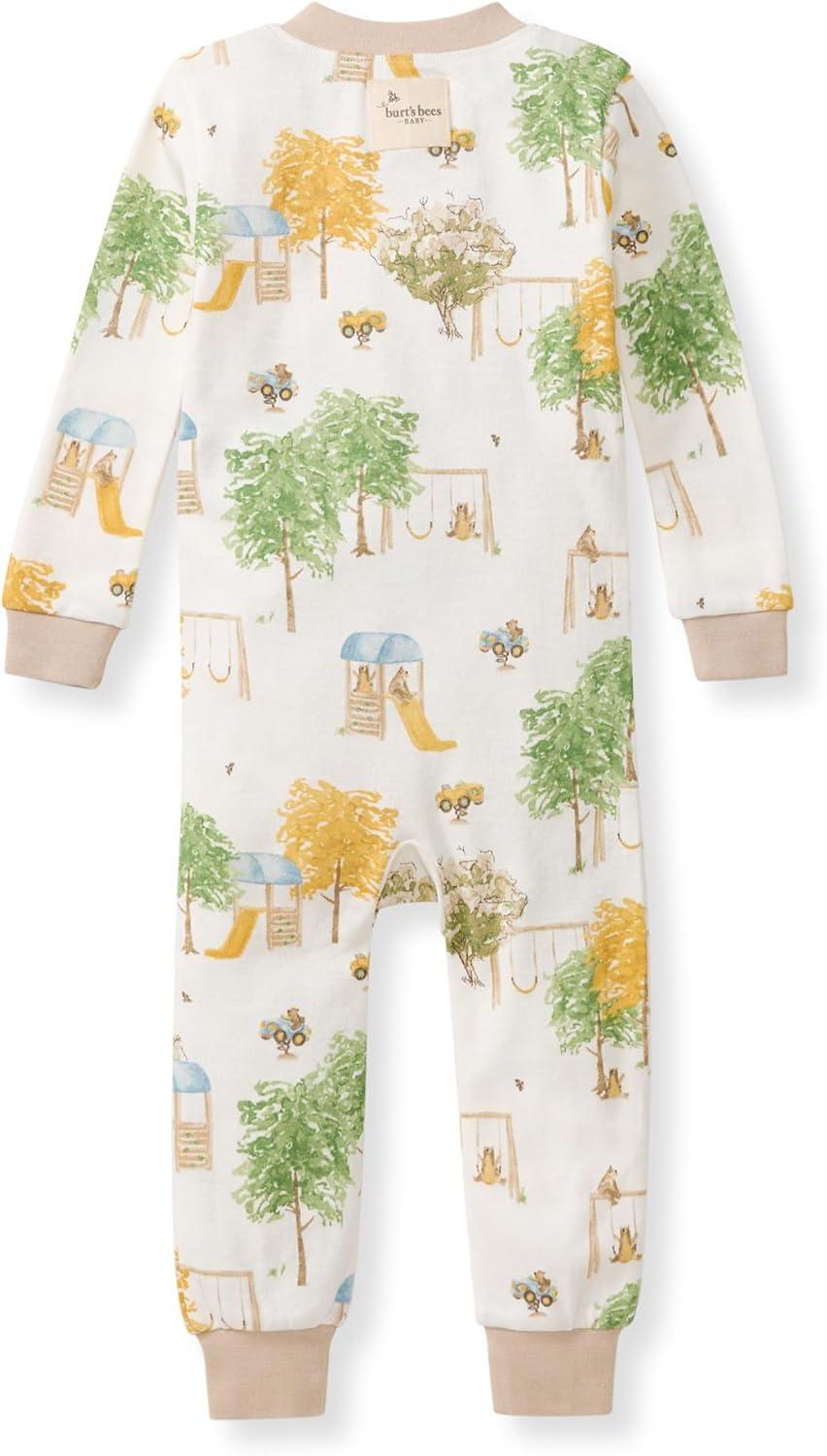 imageBurts Bees Baby babyboys Footless Sleepers 100 Organic Cotton Onepiece Diagonal Zip Up Jumpsuit Snug Fit PajamasPlayground