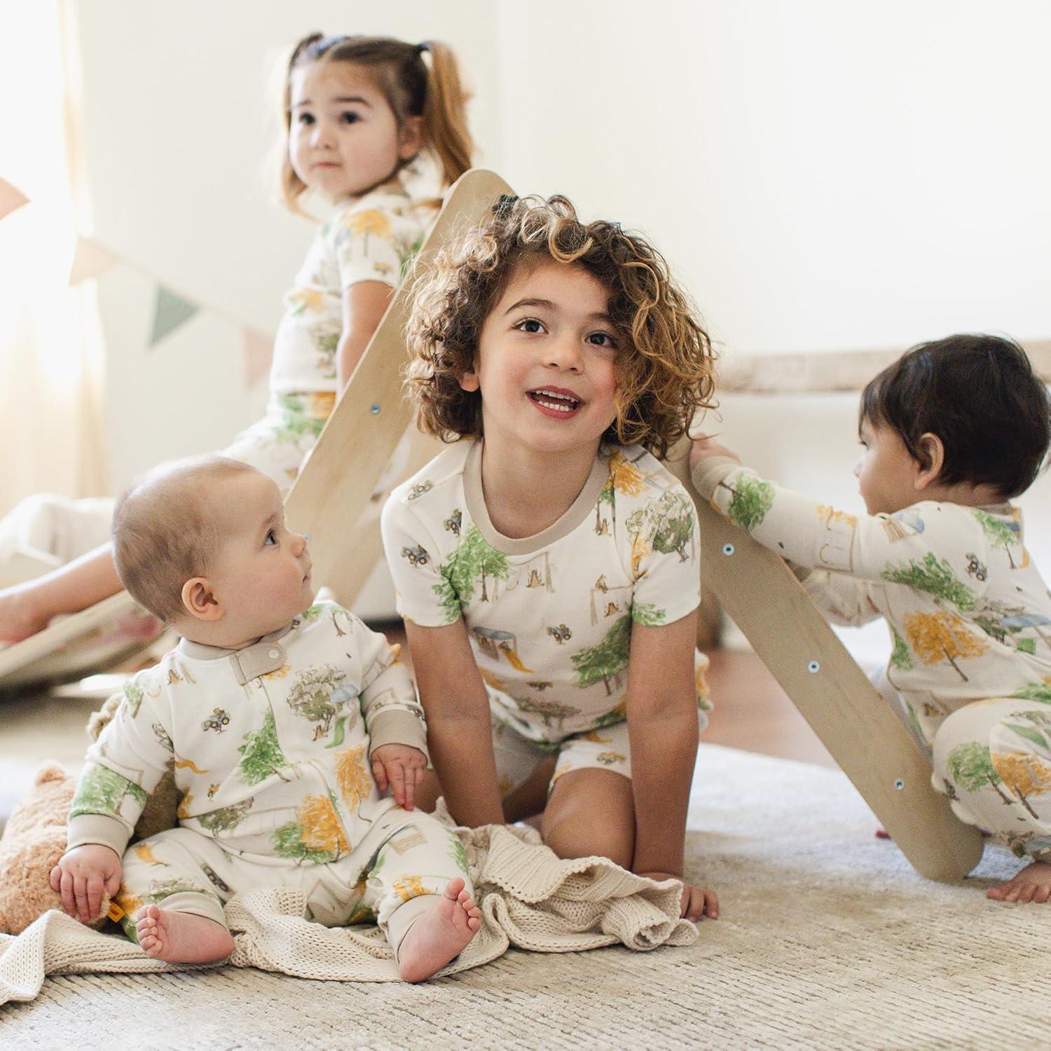 imageBurts Bees Baby babyboys Footless Sleepers 100 Organic Cotton Onepiece Diagonal Zip Up Jumpsuit Snug Fit PajamasPlayground