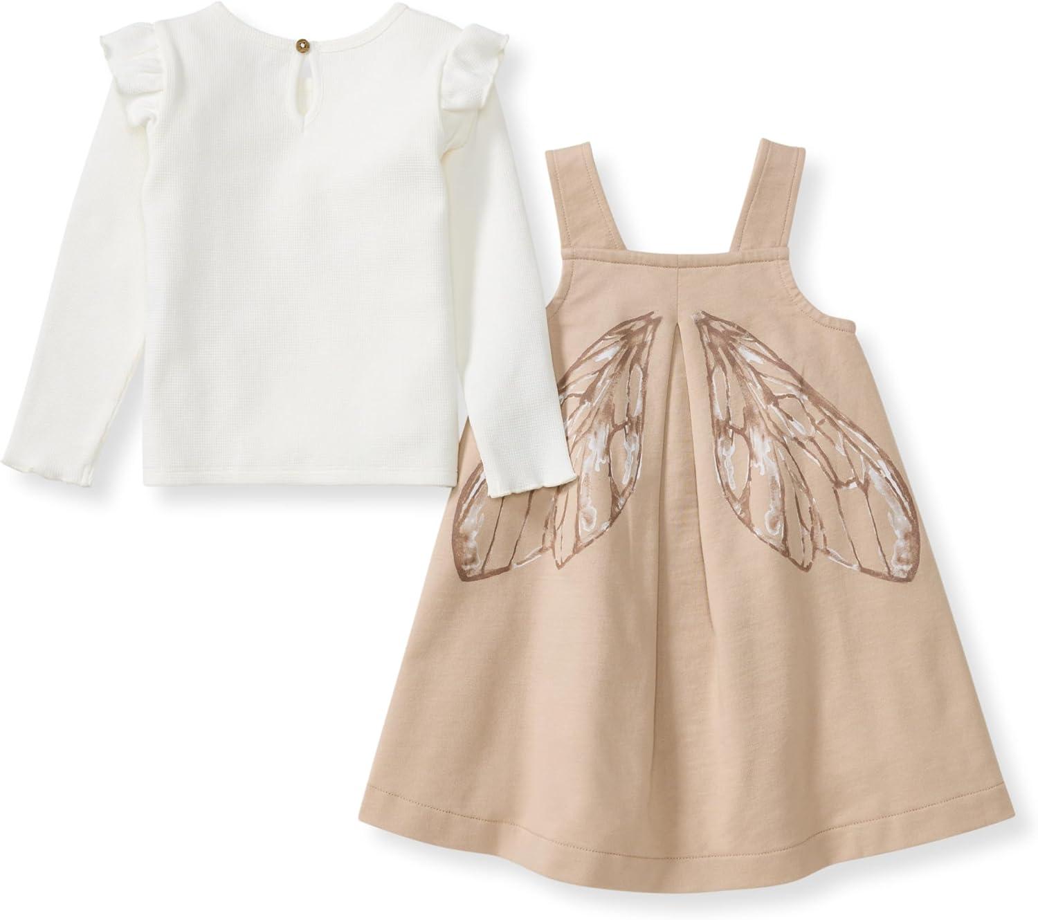 imageBurts Bees Baby babygirls Dress Set Infant ampamp Toddler Short ampamp Longsleeve 100 Organic CottonBee Wings
