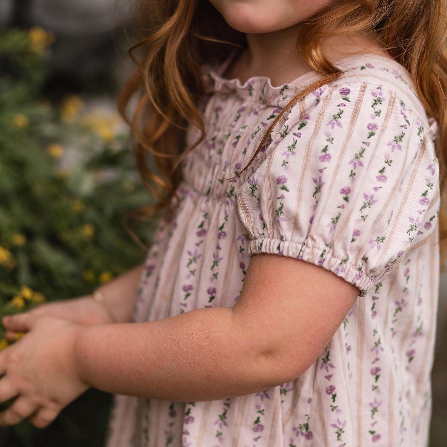 imageBurts Bees Baby babygirls Short Sleeve Top and Leggings Set Outfit Bundle 100 Organic CottonFarmhouse Floral