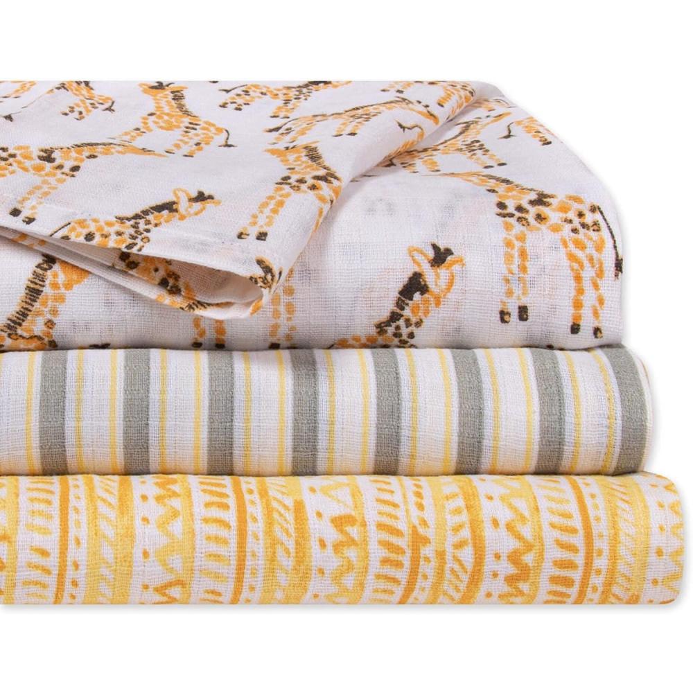 imageBurts Bees Baby  Swaddles Muslin Cotton Baby Blankets 3Pack Multipurpose Lightweight ampamp Breathable 100 Organic CottonGiraffes