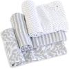imageBurts Bees Baby  Swaddles Muslin Cotton Baby Blankets 3Pack Multipurpose Lightweight ampamp Breathable 100 Organic CottonGrey Prints