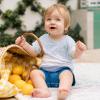 imageBurts Bees Baby Baby Boys Short Sleeve Outfit Rompers 100 Organic Cotton Onepiece Coverall and Layette SetDouble Dip Dye