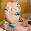 imageBurts Bees Baby Baby Boys Short Sleeve Rompers 100 Organic Cotton OnePiece Coverall and Layette SetBold Palms