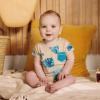 imageBurts Bees Baby Baby Boys Short Sleeve Rompers 100 Organic Cotton OnePiece Coverall and Layette SetBold Palms