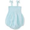 imageBurts Bees Baby Baby Girls Strap Romper 100 Organic Cotton Onepiece Bubble Shortall and Layette Set Girl OutfitBlue Dotted Muslin