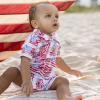 imageBurts Bees Baby Polo Rompers 100 Organic Cotton Onepiece Coverall and Layette SetMagestic Flags