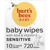 imageBurts Bees Baby Wipes Unscented Natural for Sensitive Skin with Aloe and Vitamin E  72 Baby Wipes  10 PackBaby Wipes