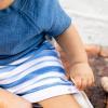 imageBurts Bees Baby babyboys Shirt and Shorts Set Top ampamp Bottom Outfit Bundle 100 Organic CottonWatercolor Stripes