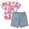 imageBurts Bees Baby babyboys Short Sleeve Shirt and Pant Set Top ampamp Bottom Outfit 100 Organic CottonMajestic Flags
