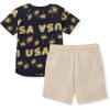 imageBurts Bees Baby babyboys Short Sleeve Shirt and Pant Set Top ampamp Bottom Outfit 100 Organic CottonUsa