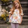 imageBurts Bees Baby babygirls Short Sleeve Top and Leggings Set Outfit Bundle 100 Organic CottonSweet Sunflowers