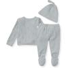 imageBurts Bees Baby babygirls Unisex Baby Take Me Home Set 3piece Top Pant and Hat BundleBlue Raised Terry Bee