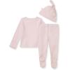imageBurts Bees Baby babygirls Unisex Baby Take Me Home Set 3piece Top Pant and Hat BundleChalky Pink