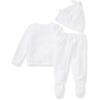 imageBurts Bees Baby babygirls Unisex Baby Take Me Home Set 3piece Top Pant and Hat BundleCloud Raised Terry Bee