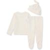 imageBurts Bees Baby babygirls Unisex Baby Take Me Home Set 3piece Top Pant and Hat BundleEggshell