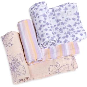 imageBurts Bees Baby  Swaddles Muslin Cotton Baby Blankets 3Pack Multipurpose Lightweight ampamp Breathable 100 Organic CottonBlackberry Flower