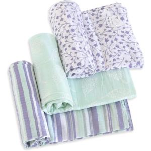 imageBurts Bees Baby  Swaddles Muslin Cotton Baby Blankets 3Pack Multipurpose Lightweight ampamp Breathable 100 Organic CottonFloral Forest