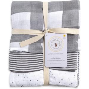 imageBurts Bees Baby  Swaddles Muslin Cotton Baby Blankets 3Pack Multipurpose Lightweight ampamp Breathable 100 Organic CottonStars